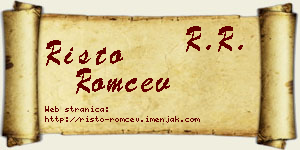 Risto Romčev vizit kartica